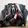 1PC Ghostface Scream Outdoor Flannel Throw Blanket - HD Printed Lightweight Soft Warm All-Season Blanket for Sofa, Bed, Travel, Camping 039
