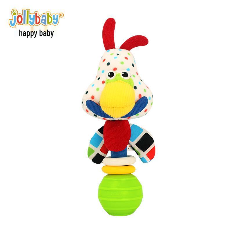 Jollybaby Newborn Teether Hand Rattle for Ages 0-12 Months - Soothing Handheld Baby Toy