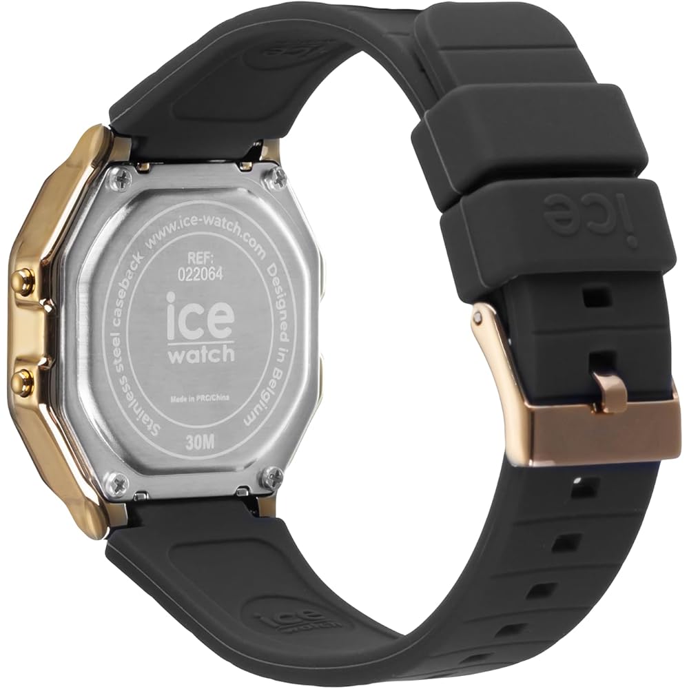 Ice Watch ICE Digit Retro Digital Watch Black Gold Small Women's