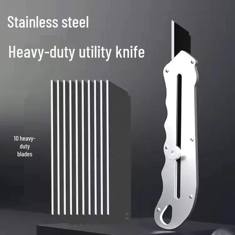 Heavy-Duty Stainless Steel Utility Knife for Paper and Wallpaper Cutting