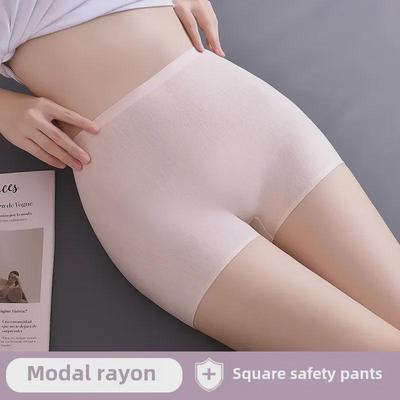 Boxer taille mi-haute sans coutures pour femme, anti-exposition, avec entrejambe large, design à quatre coins en coton