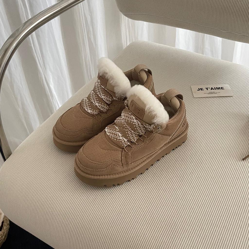 Sanpo Snow Boots - Winter Mel Woman Thick-soled Fur-embedded All-weather Leather Casual Shoes - Snow Boots