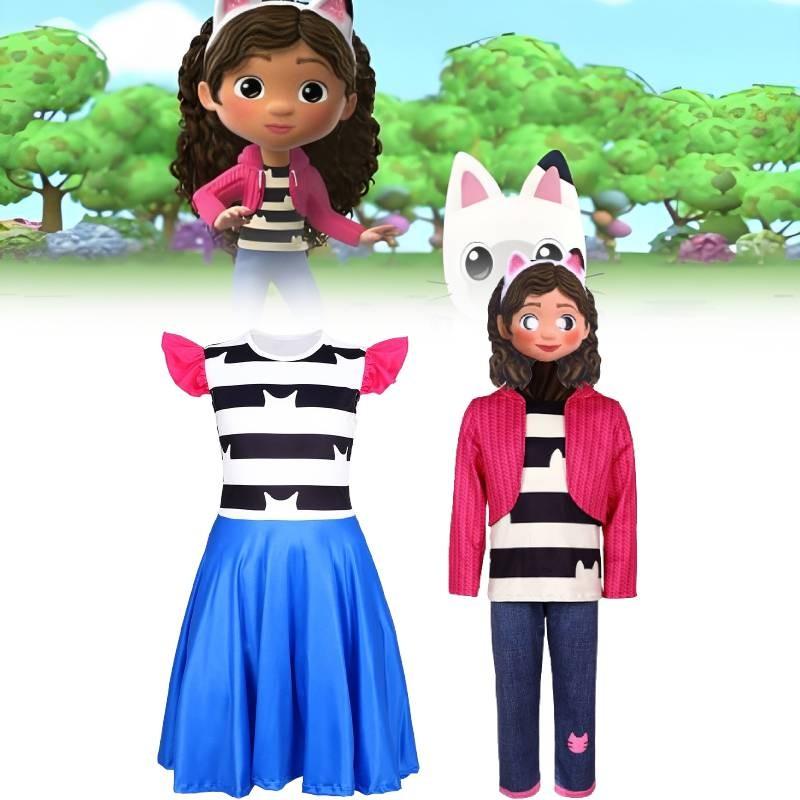 Dollhouse Gabbys Cosplay Costume Jumpsuit Children Stage Performance Halloween