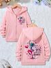Kinder Mädchen Rosa Tänzerin Mädchen Reißverschluss Hoodie Sweatshirt Niedliche Ballett Silhouette Aufgedruckt Frühling Herbst Oberbekleidung Oberteile