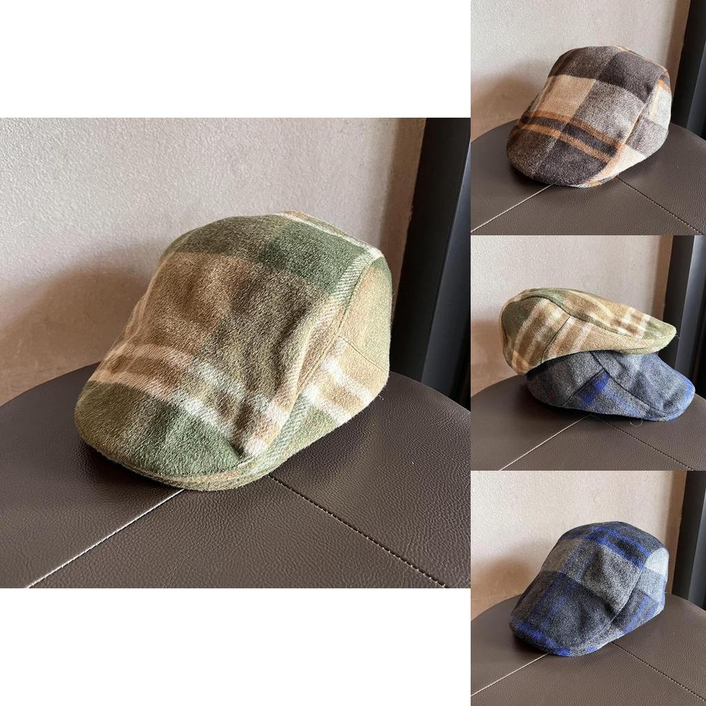 Classic Plaid Plush Blend Bucket Hat With Warmth And Casual Fit For Men And Women