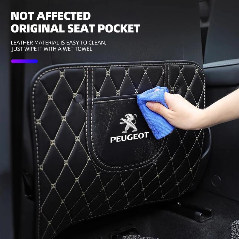 Nové PU Kožené Autopotahy proti Kopání Ochranný Potah Zadní Strany Autosedačky Pro Peugeot 206 208 306 307 308 407 408 508 2008 3008 Příslušenství