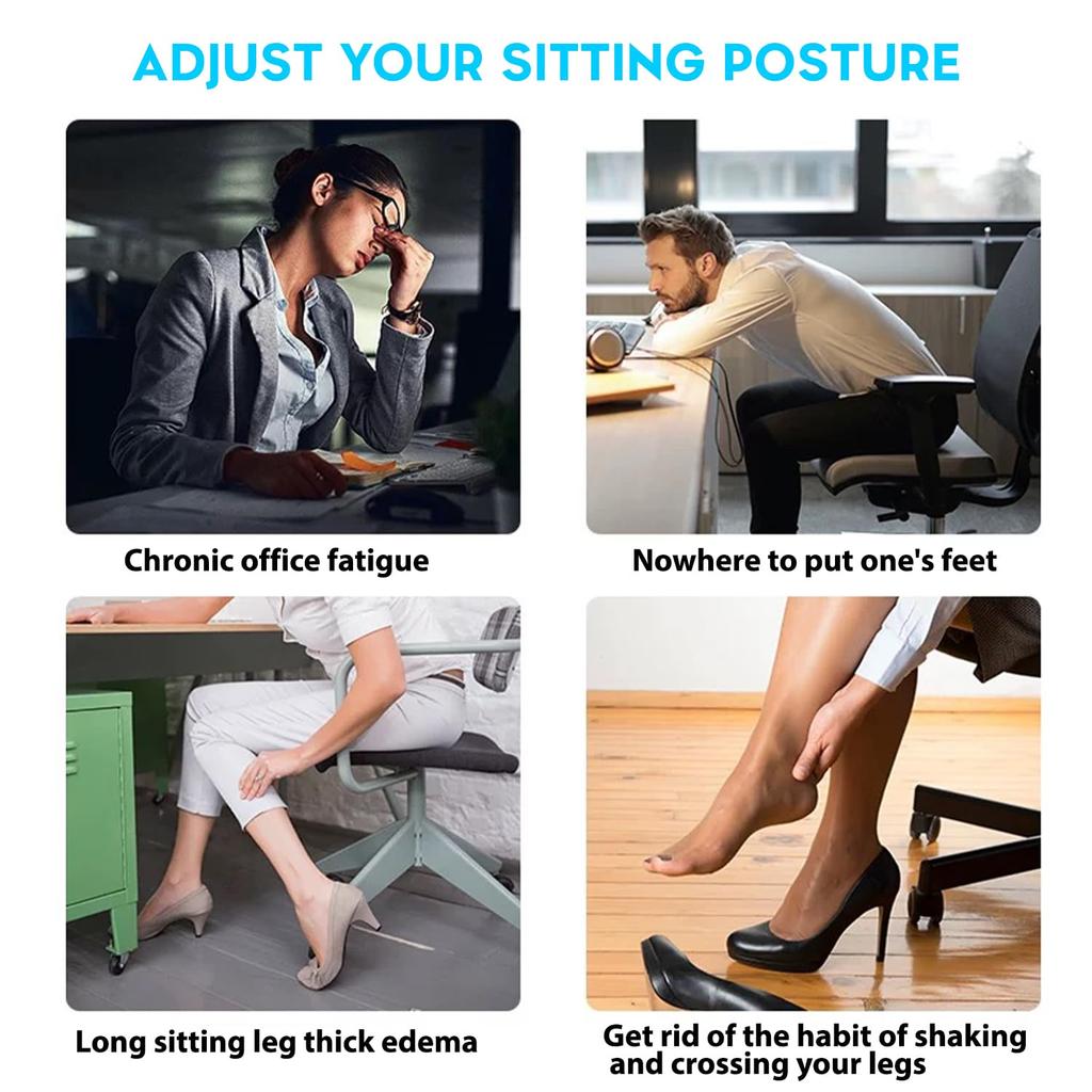 Tragbarkeit Fußstütze Fußablage Unter dem Schreibtisch Ergonomischer Fußhocker Mit 180 Grad Schwingung Massage-Rollen Fußablage Für Heim Büro