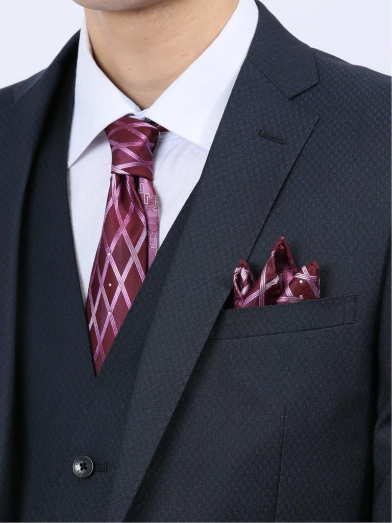 Renoma Silk Panel Pattern Narrow Tie Chief Set s dárkovým pouzdrem kravata 110304913320433 Víno 110304913320433149999 Velikost zdarma [Takakyu] 100% &