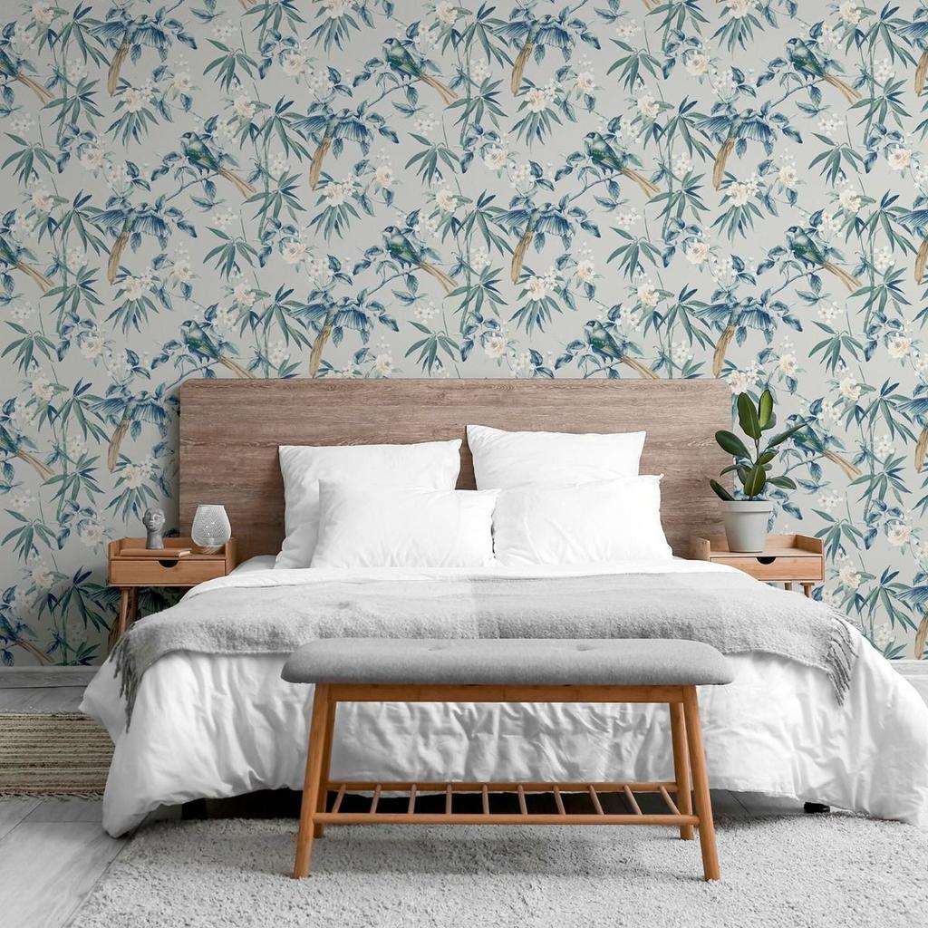 Arthouse Oriental Floral Birds Wallpaper