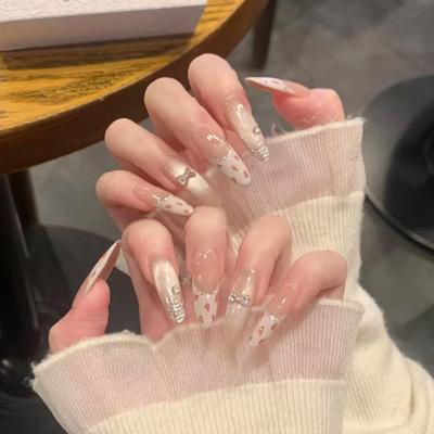 Fresh and Fresh Wear Armor Handmade Butterfly Manicure Cat Eye French Nude Color Wear Armor Film High-end Feeling