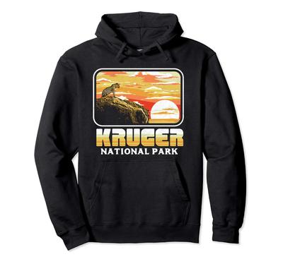 Retro Kruger National Park Leopard Vintage 80s South Africa Hoodie