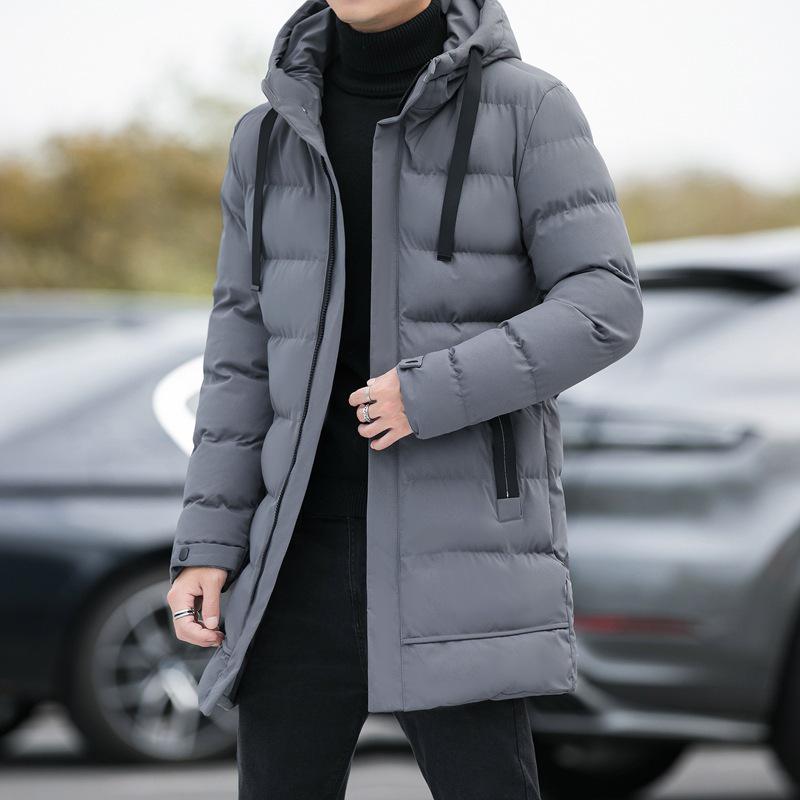 Men's Hooded Mid-Length Cotton-Padded Winter Jacket 2025