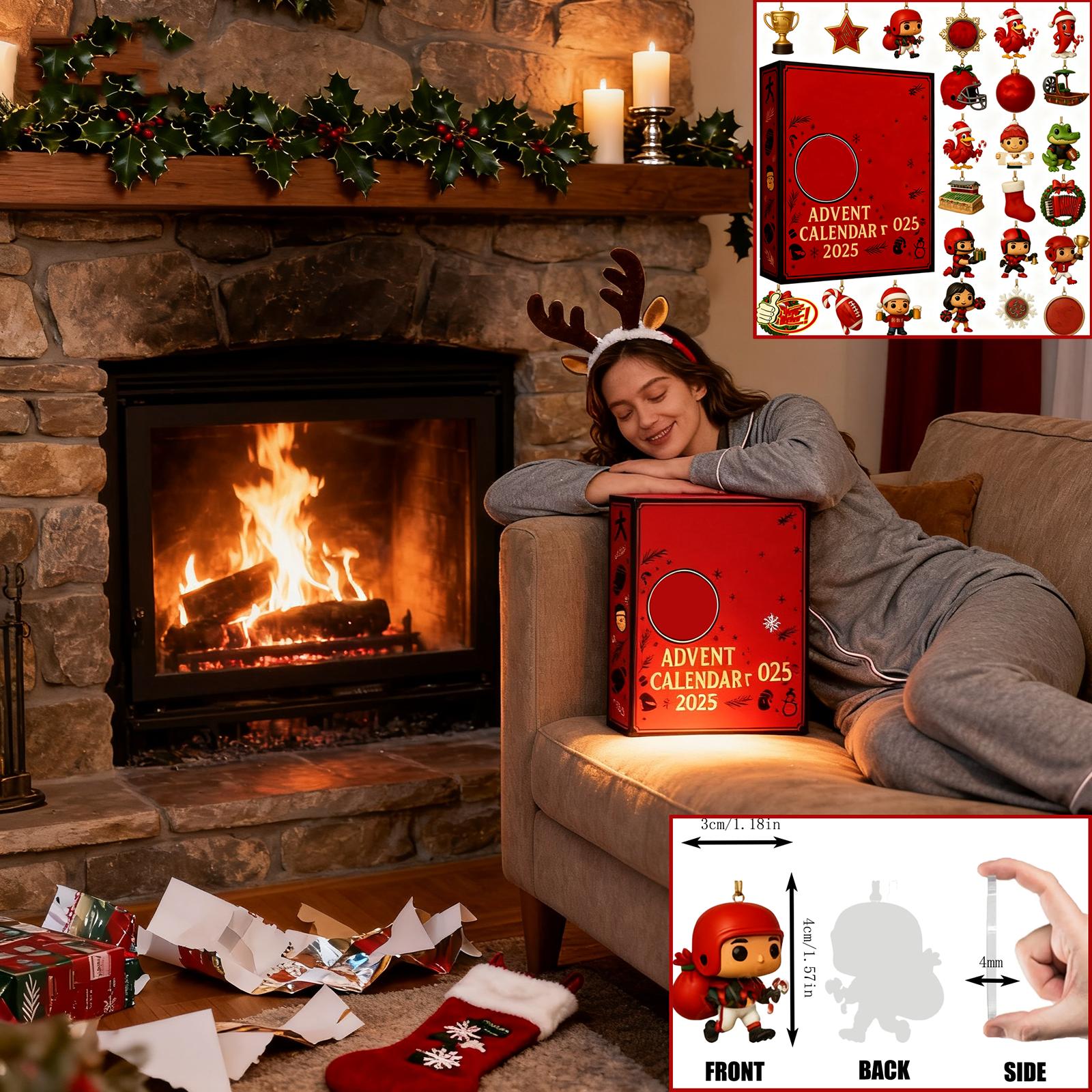 

2D Plane+airplane Box +24PC Lajinjin Countdown Box Christmas Advent Calendar. One Size красный