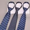 Krawatte Herren Reißverschluss Knotenfrei Klassisch Blau Schwarz Burgunder Einfarbig Gestreift Anzug Kleid Kragen