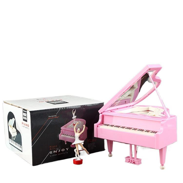 White Ballet Dancing Girl Grand Piano Music Box - Cute Birthday Ornament