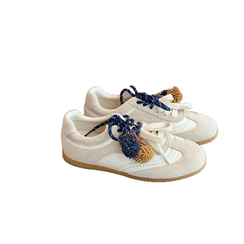 Height increase 3cm~ fashionable contrasting shoelaces round head pine cone casual moral training shoes women's autumn versatile fashion Forrest Gump