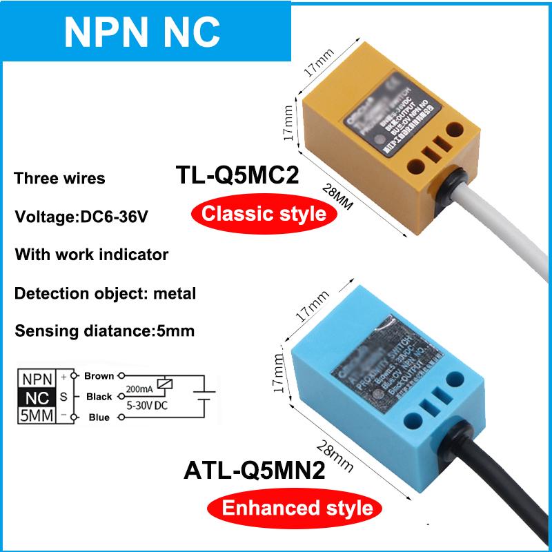 Waterproof Inductive Metal Proximity Switch Square Sensor TL-Q5M NPN PNP NO NC DC 6-36V AC90-250V