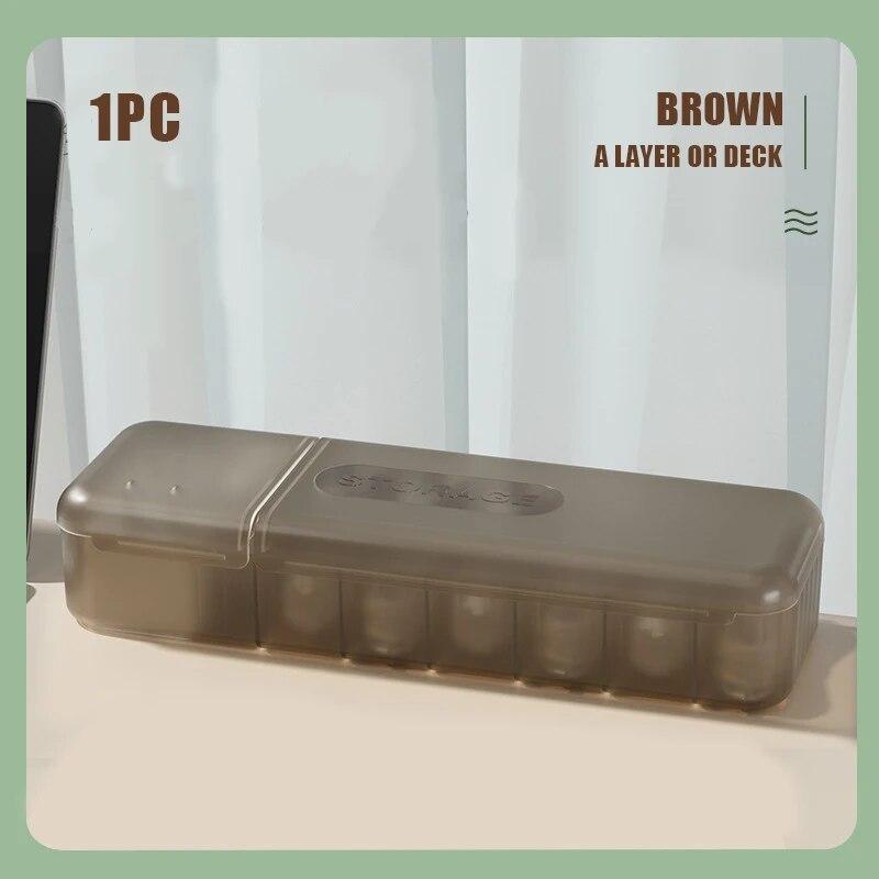 With 7 Compartments Organizer Charger Cord Storage Box Data Cable Storage Case Reusable Cable Storage Box For Home Office Travel