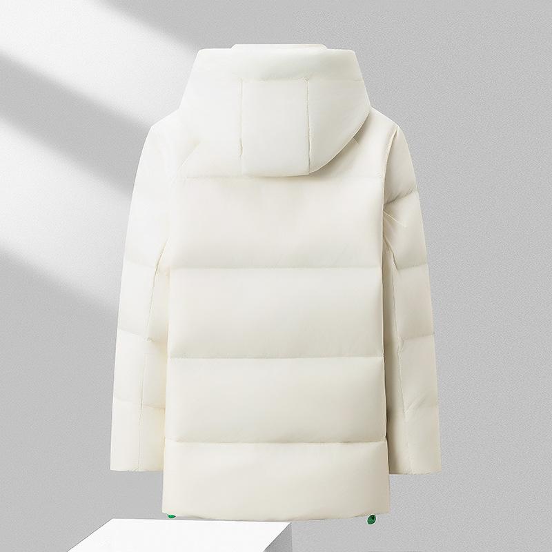 Winter New Men's Down Jacket Thickened Mid-length Hooded Black Gold Down Jacket Youth Outdoor Down Jacket