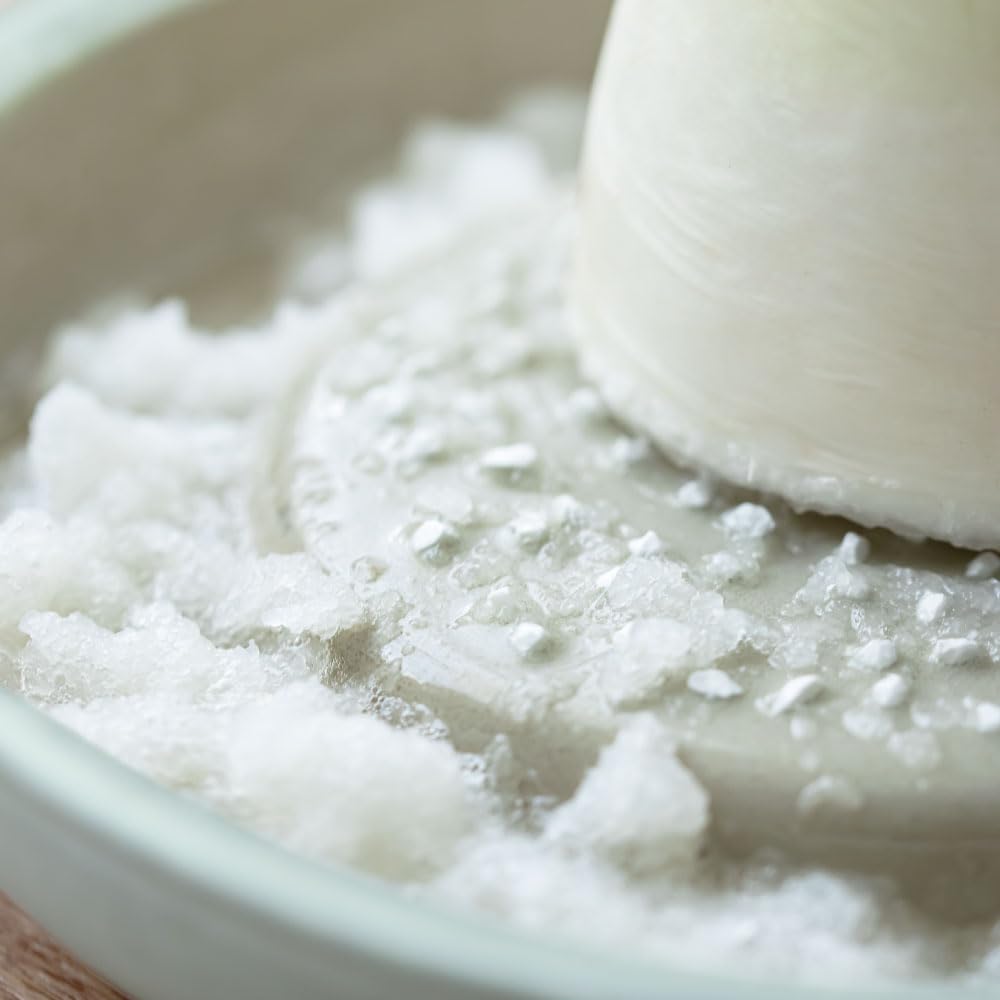 Răzătoare Iwami, mare, Haretoke x Motosige, Celadon, diametru 18cm x înălțime 4cm, fabricată în Japonia, din faianță, ceramică, poate fi frecată cu o singură mână.