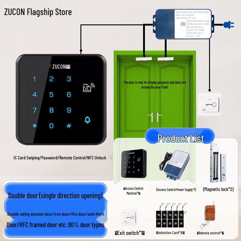 

ZUCON X12 NFC IC Card Password Access Control System CN plug (adapter included)