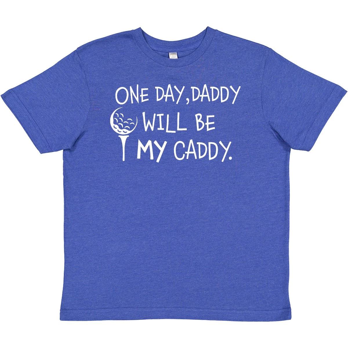 

Inktastic One Day, Daddy Will Be MY Caddy- Kids Golfing Youth T-Shirt Sports Dad 140