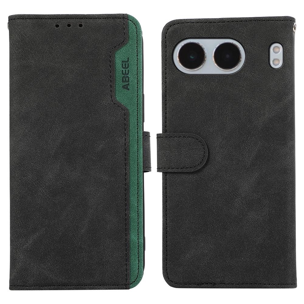 

ABEEL For OnePlus Nord 4 Case Color Splicing Leather Flip Phone Cover RFID Blocking Black