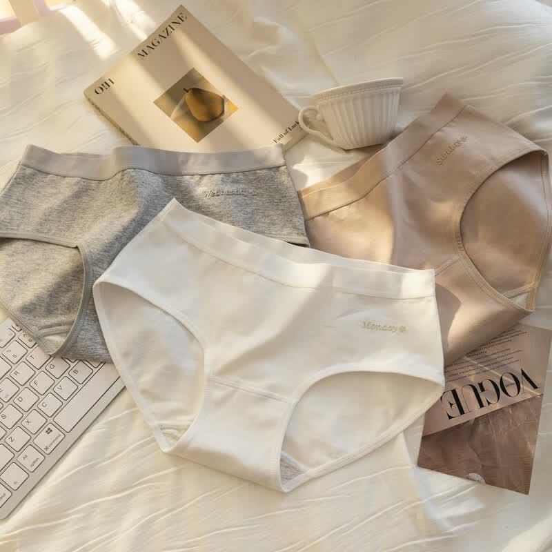 Women's Mid-Waist Seamless Breathable Cotton Panties
