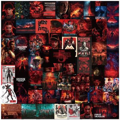 54 Stück Stranger Things Aufkleber, Aufkleber Film Anime Aufkleber für Laptop Journal Skateboard Gitarre Gepäck