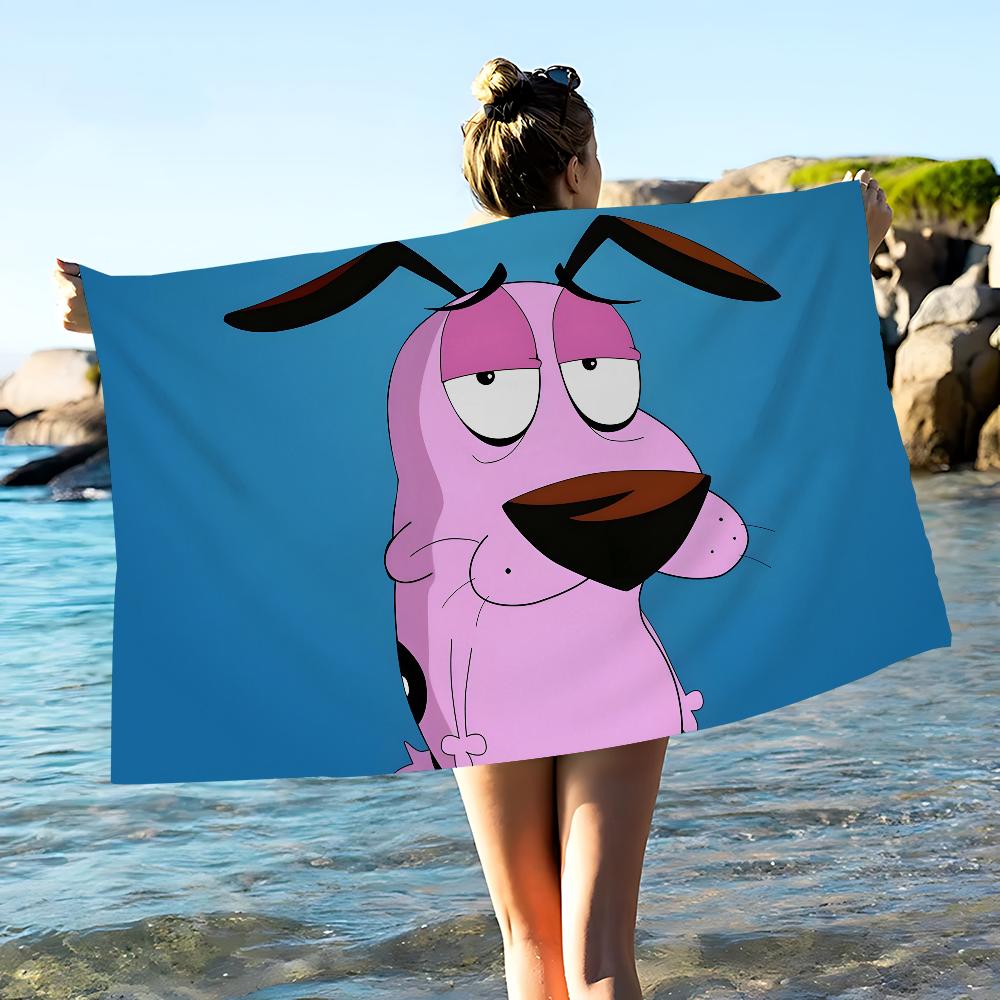 C-CORAGGIO Il Cane C-Codardo Telo Mare Asciugamano da Bagno Colorato per Ragazza Microfibra Asciugatura Rapida Personalizzato Senza Sabbia Spiaggia Palestra Piscina