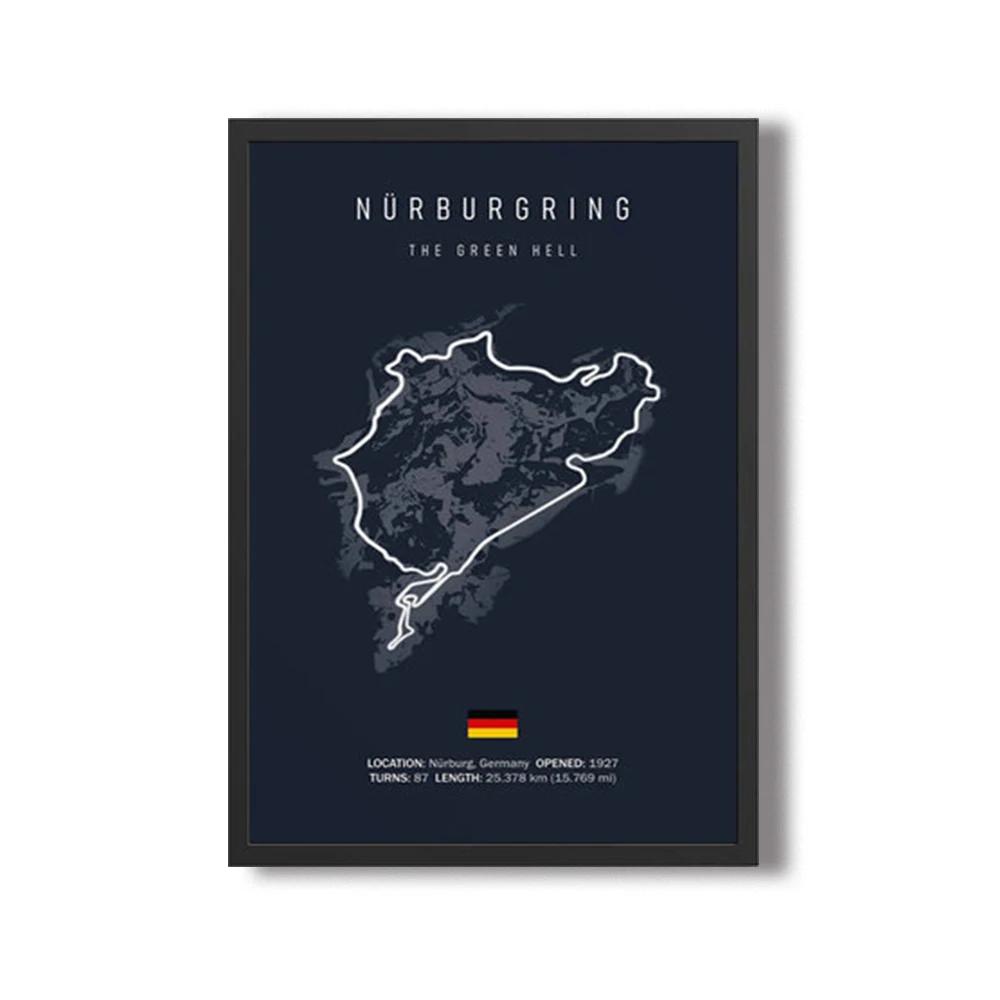 Formula 1 Imola Monaco Okruhová trať Nástěnné umění Plakáty Mapa Světových formulových závodů Dekorace pokoje Plátno Malba Obrázky Tisk Umělecká díla