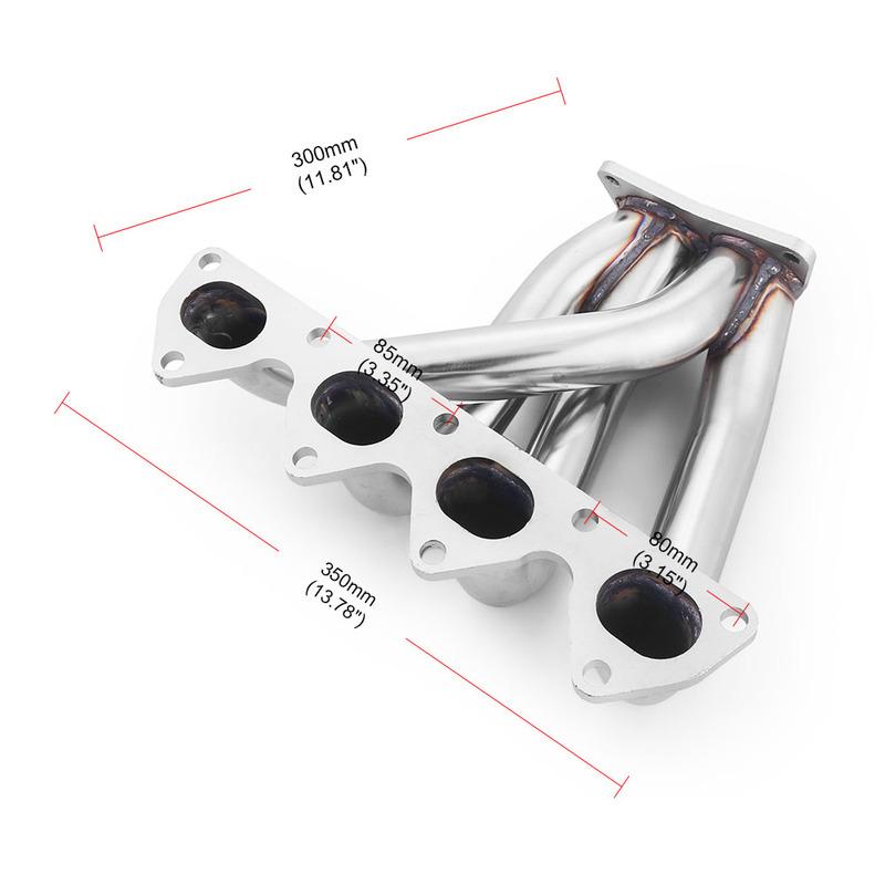 Silver Exhaust Manifold Header Stainless Steel For Honda Prelude Non-SH Models 1997-2001