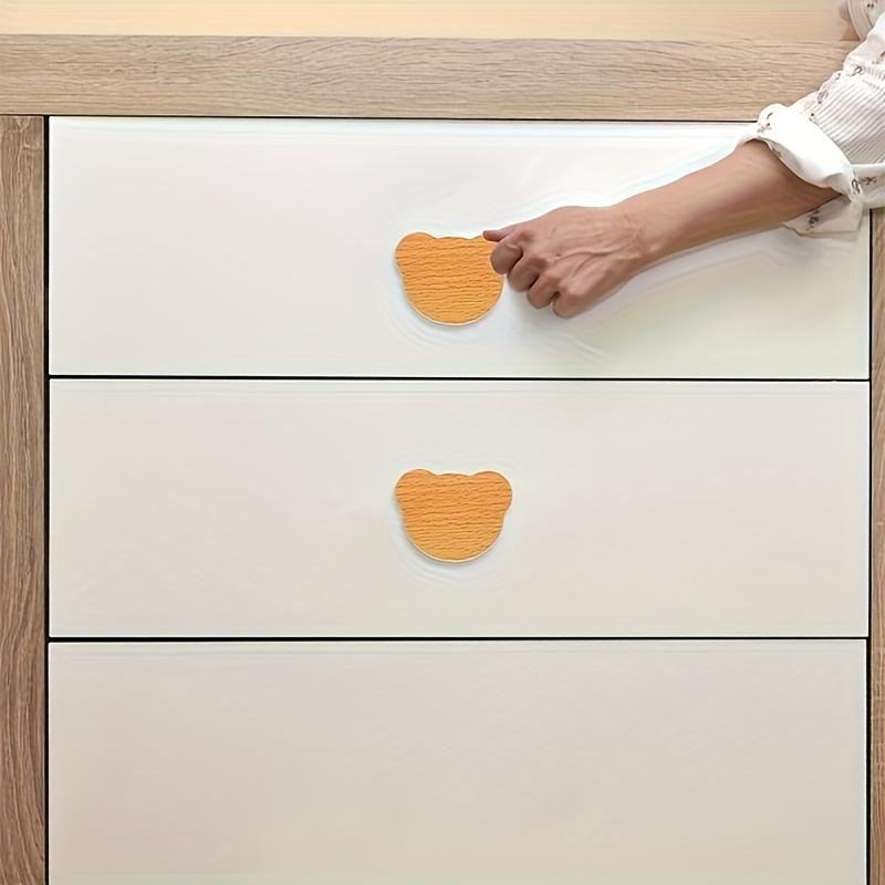 WTEMPO Teddy Bear Head/Heart Shaped Wooden Cabinet Handles Beech Drawer Handles DIY Wardrobe/Door Handle with Screws Furniture Hardware Accessories