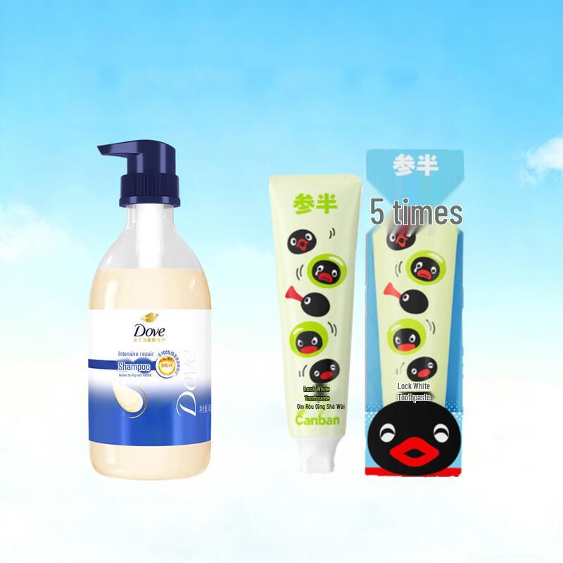 

Dove Nourishing Hydrating Shampoo & Can Semi-White Toothpaste Pingu Set