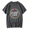 st Grade Crew Rainbow Circle Pencil Heart Graphic TShirt Teacher Student Back To School Casual Cotton Short Sleeve Basic Tops