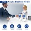 2Pcs Brochure Holder 3 Tiers Clear Acrylic Brochure Display Stand Multifunctional Literature Rack for Wall Mount or Countertop