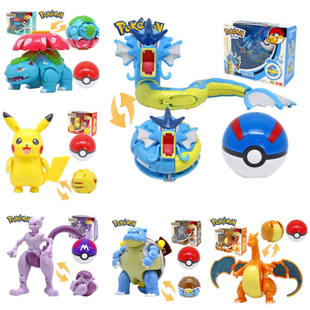 Pokemon Transforming Egg Figures Pikachu Charizard Bulbasaur Collectible Toys