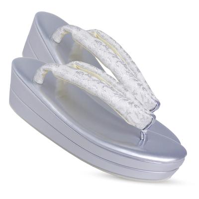 Single Visiting Wear [NISHIORI] Women's Sandals, Formal, Item, Wedding, Tomesode, (SILVER, LL)