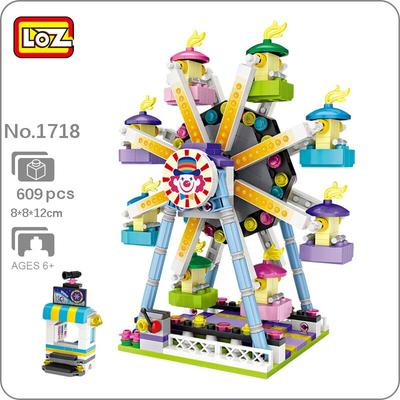 LOZ 1718 Dream Amusement Park Clown Ferris Wheel Architecture Model DIY Mini Blocks Bricks Building Toy for Children Gift No Box