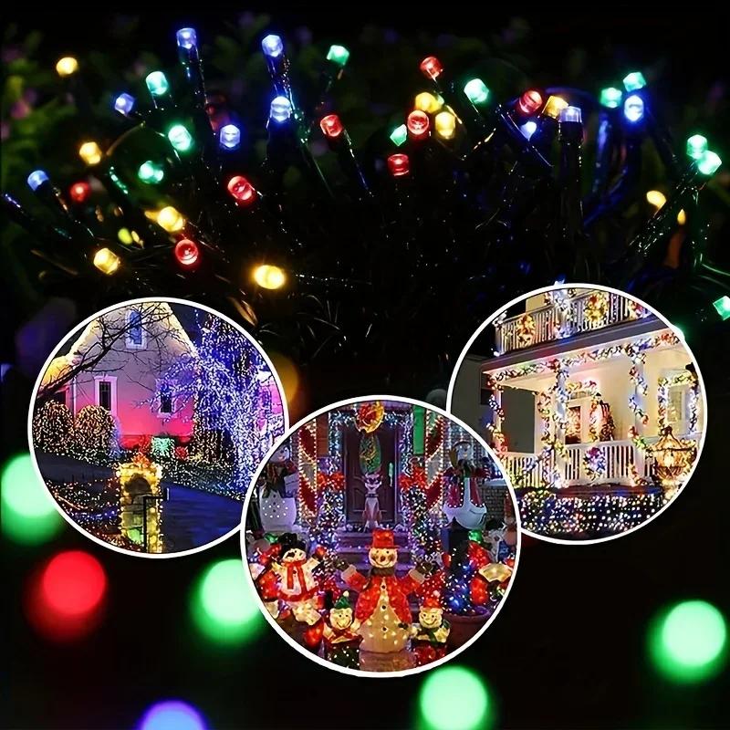 50/100 LEDs Solar Twinkling Fairy Lights 8 Modes LED String Lights Outdoor 23/39FT for Garden Party Decoration Ambient Lighting