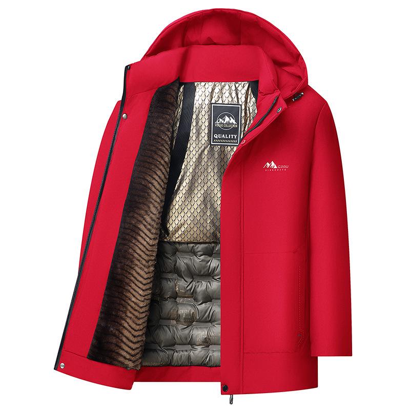 

Мужские зимние теплые стеганые куртки с капюшоном для улицы, ветрозащитное пальто с подкладкой, толстая куртка-парка для мужчин, водонепроницаемая ветровка, утепленные куртки с капюшоном 5XL красный