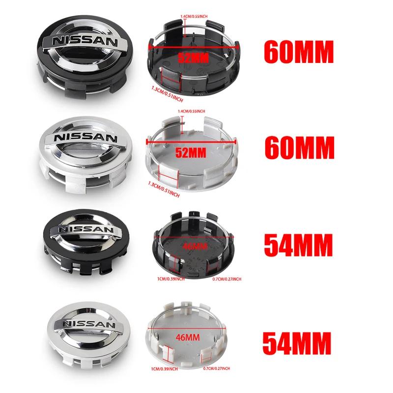 Für Nissan ArR44 Stück 54/60 mm Für Nissan X-trail Qashqai J10 J11 Note Juke Patrol Leaf Tiida Auto Radnabenkappen Felgenabdeckung Zubehör