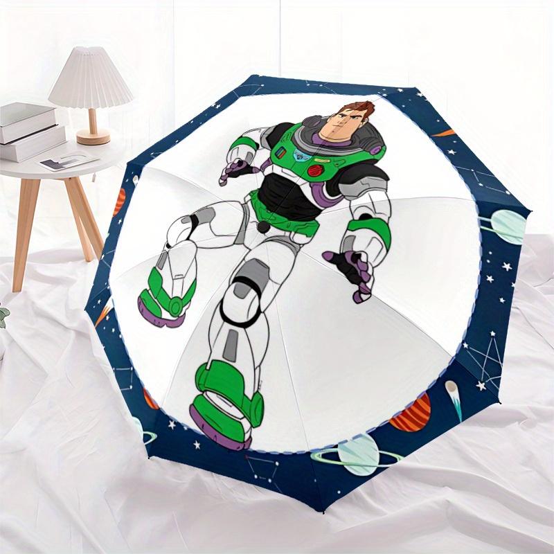 1pc Buzz Lightyear Automatic Folding Umbrella - Portable Foldable Design with 8 Ribs, Durable Plastic & Iron Frame y250725031