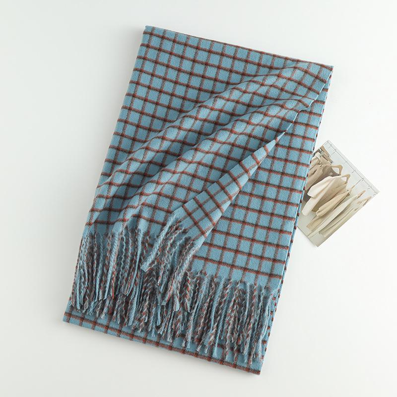 Damen High-End 2025 Karoschal: Imitation Kaschmir, Koreanischer Stil, Vielseitiger Herbst/Winter Warmer Nackenwärmer Schal.