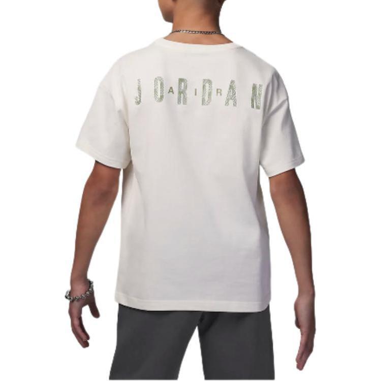 Jordan Harmony Logo Printed Round Neck Casual Short Sleeve T-Shirt Kids Tops Sail-White HJ8055-133