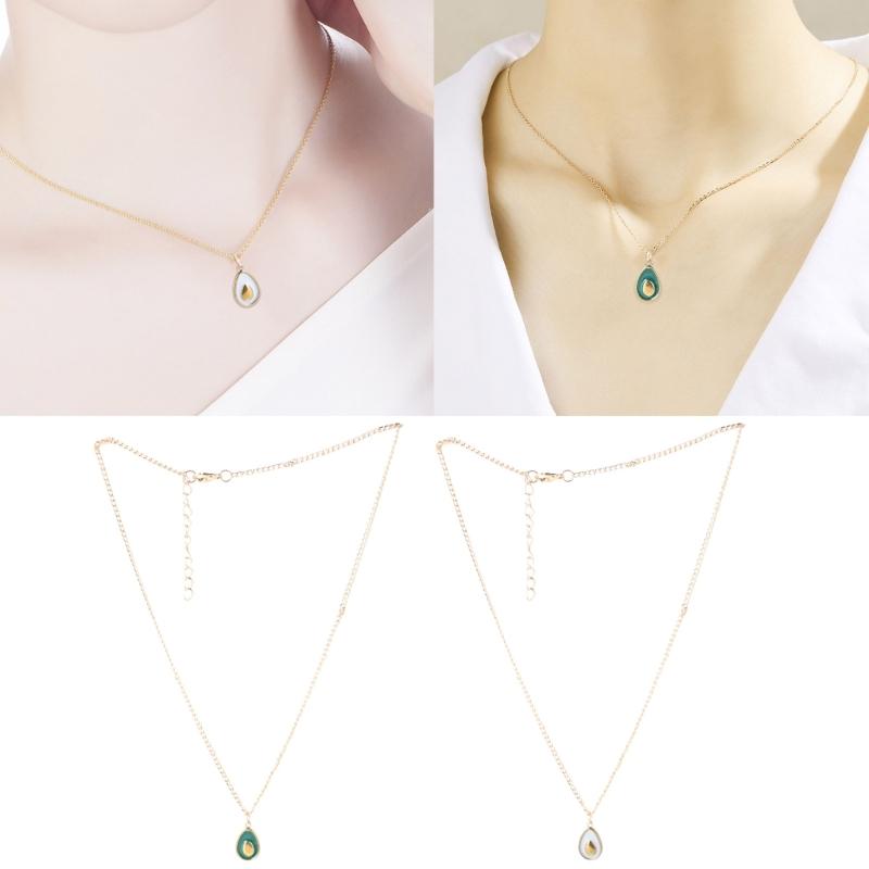 Fashionable Avocado Charm Necklace Fashion Jewelry Accessory Unique Shape Alloy Pendant for Trendy Women Ladies