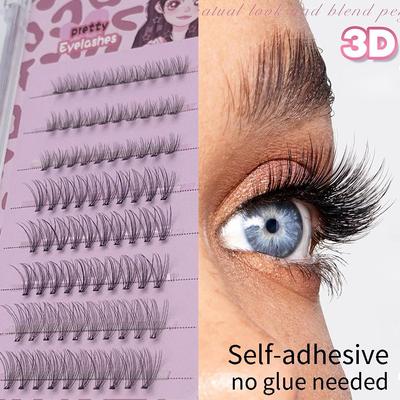 No Glue Needed Self Adhesive Eyelashes Clusters Self Adhesive Lash Clusters  for Beginners