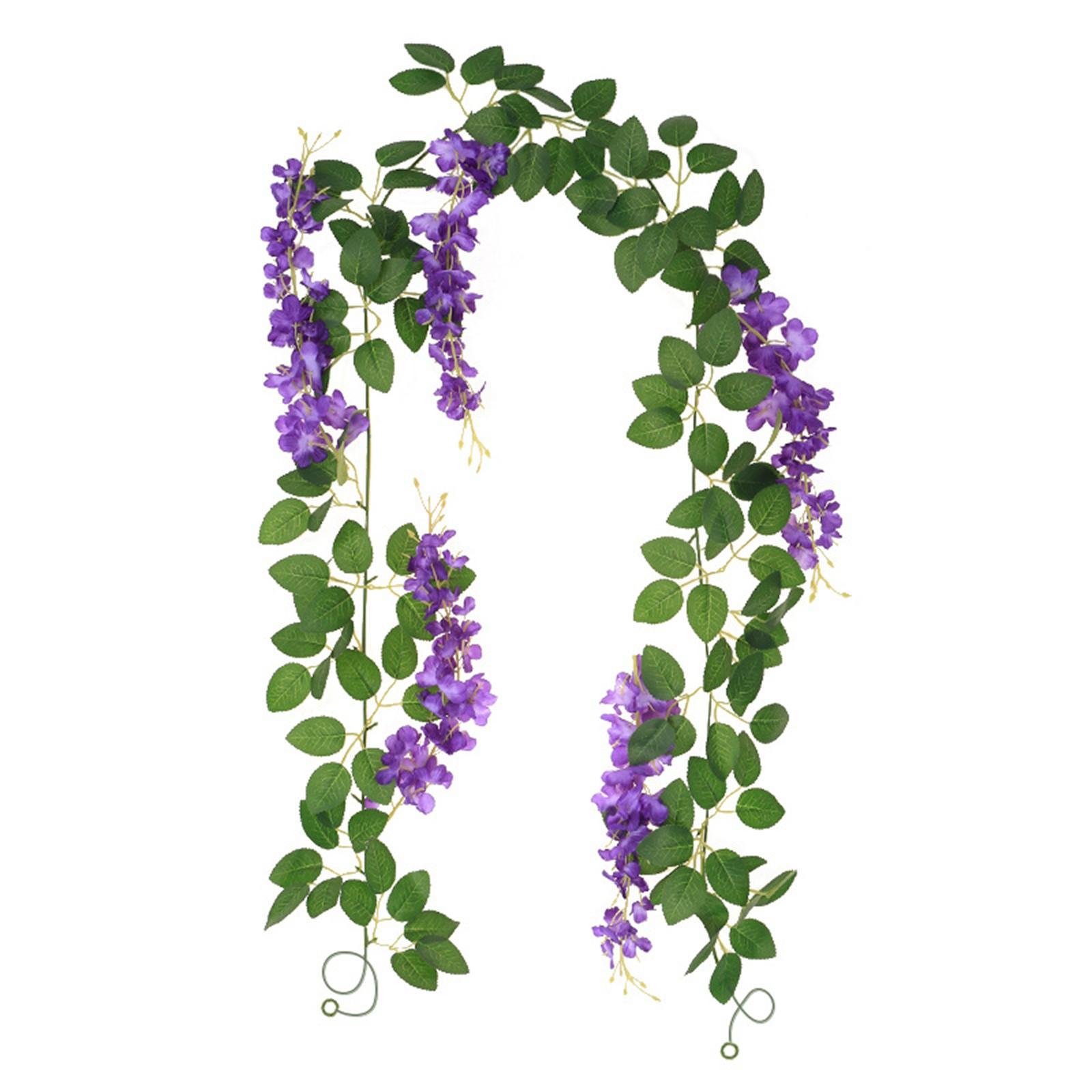 

Имитация цветка глицинии, искусственный цветок, ротанговый потолочный цветок, лоза, подвесной цветок, декоративный цветок, пластиковое растение, крышка трубы кондиционирования One Size фиолетовый