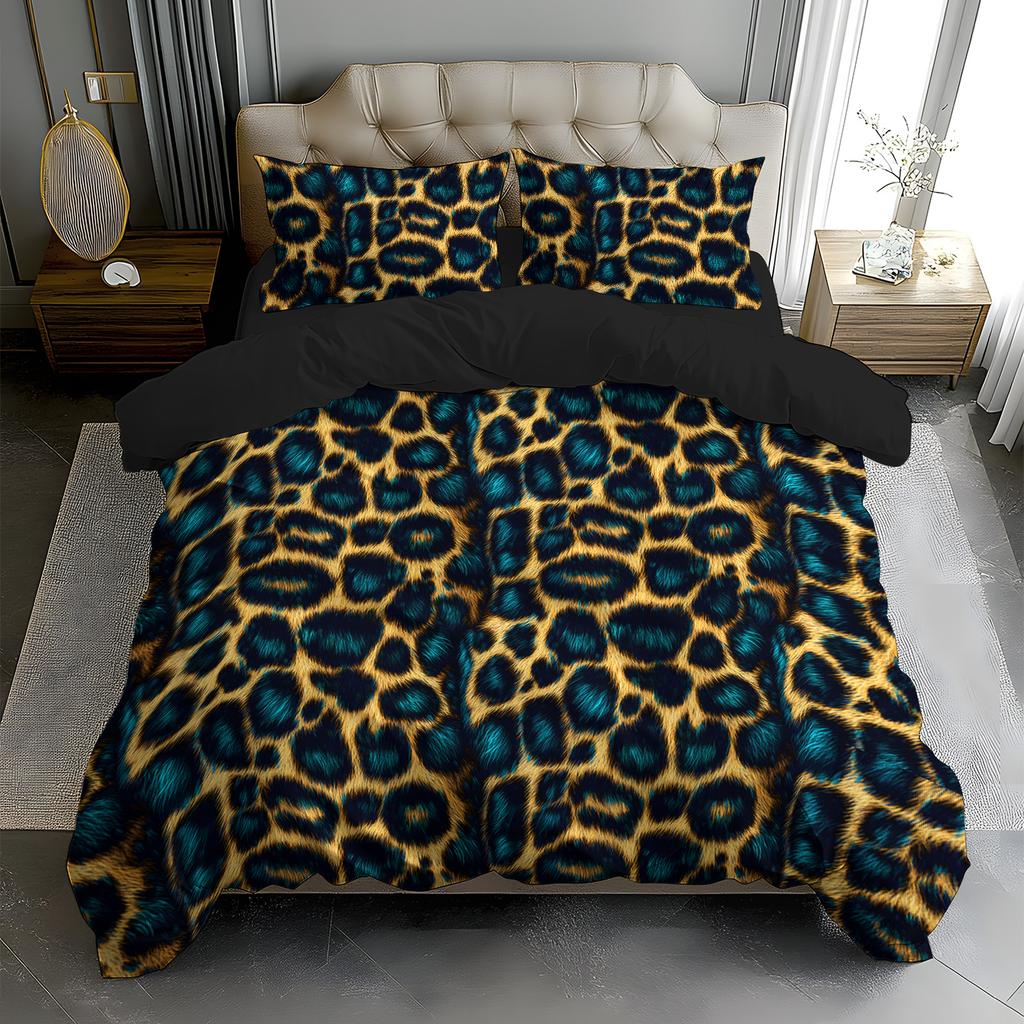 Comforter 3D Digital Printed Featuring A Wild Leopard Print Pattern Suitable For All Seasons Machine Washable