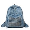 Mochila com Rebites Mochila Punk de Brim